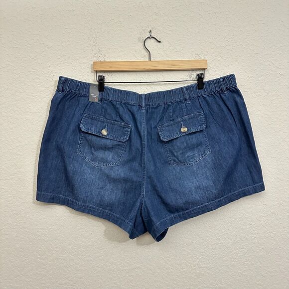 NWT TORRID 5" Relaxed Utility Lightweight Mid-Rise Shorts in Dark Wash - Picture 5 of 12